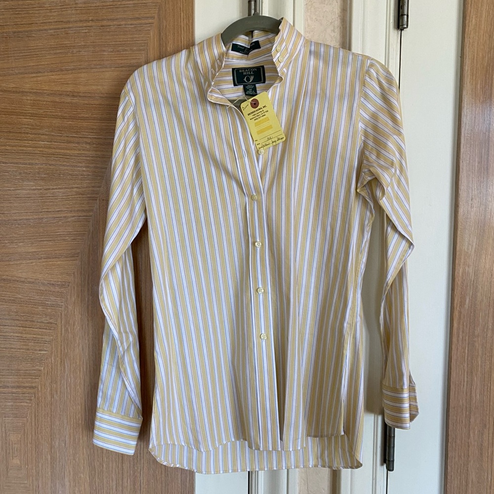 Beacon Hill Yellow Striped Equestrian Show Shirt